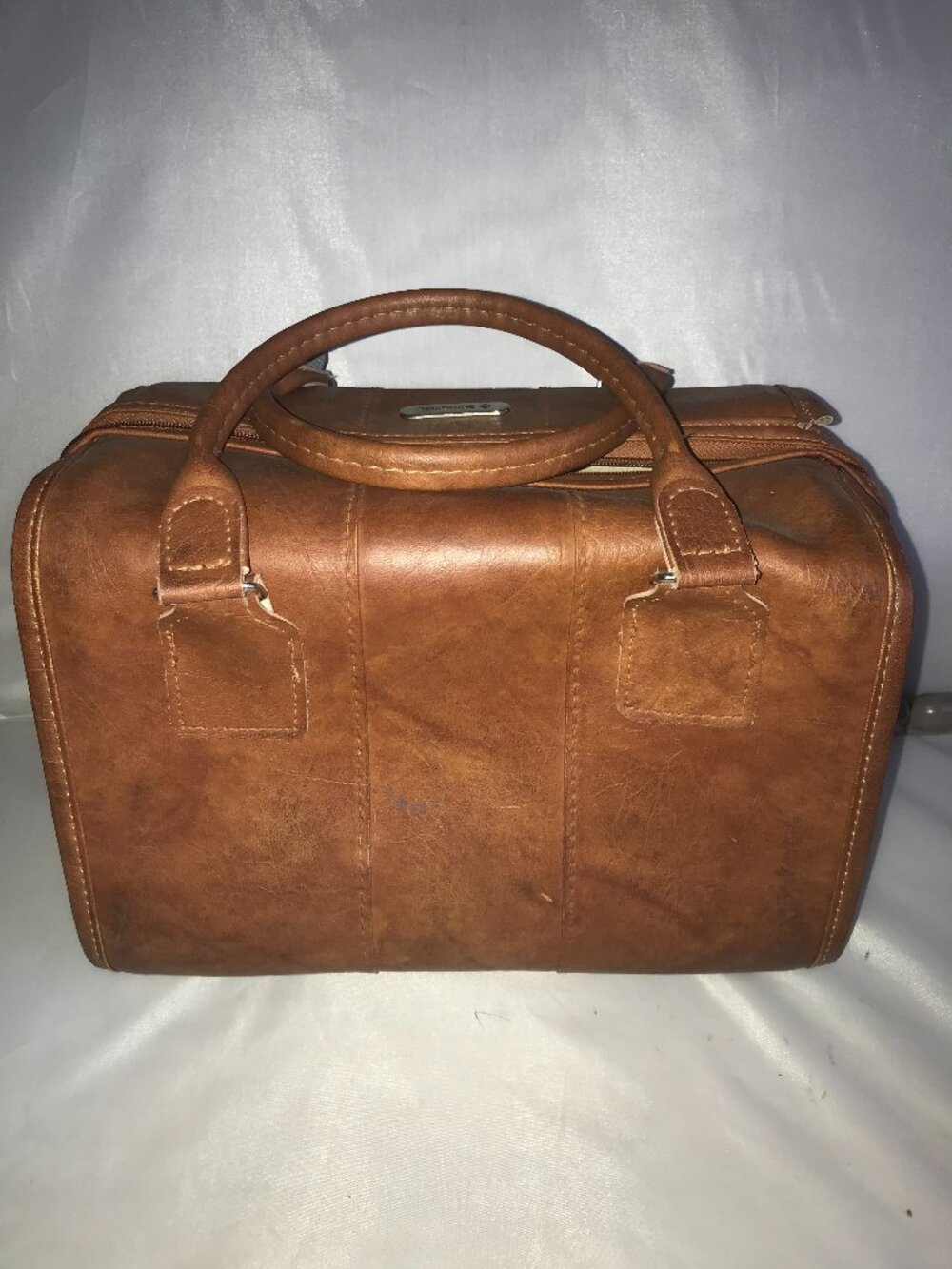 Vtg Samsonite Brown Sonora Leather Carry On Bag Luggage Suitcase Flight Pilot